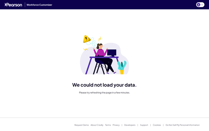 Workforce Customizer Error: We could not load your data